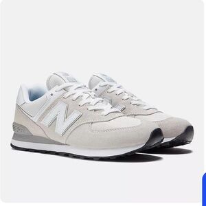 New Balance 574 White and Gray Sneakers